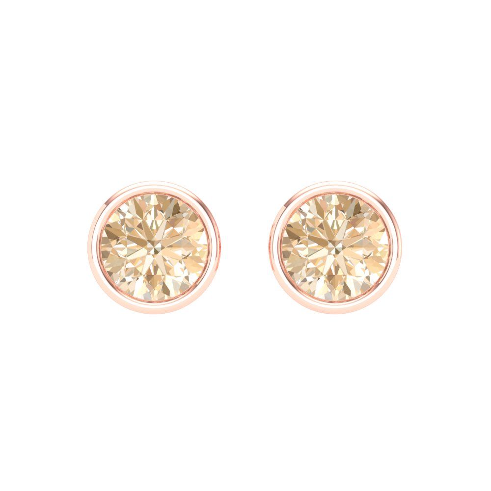 1 ctw Morganite Studs Earrings | 5.0mm Round Cut White Gold Screw back | February Birthstone