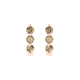 0.48 ct Brilliant Round Cut Hoop Yellow Moissanite Stone Rose Gold Earrings Lever Back