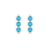 0.48 ct Brilliant Round Cut Hoop Simulated Turquoise Stone Rose Gold Earrings Lever Back