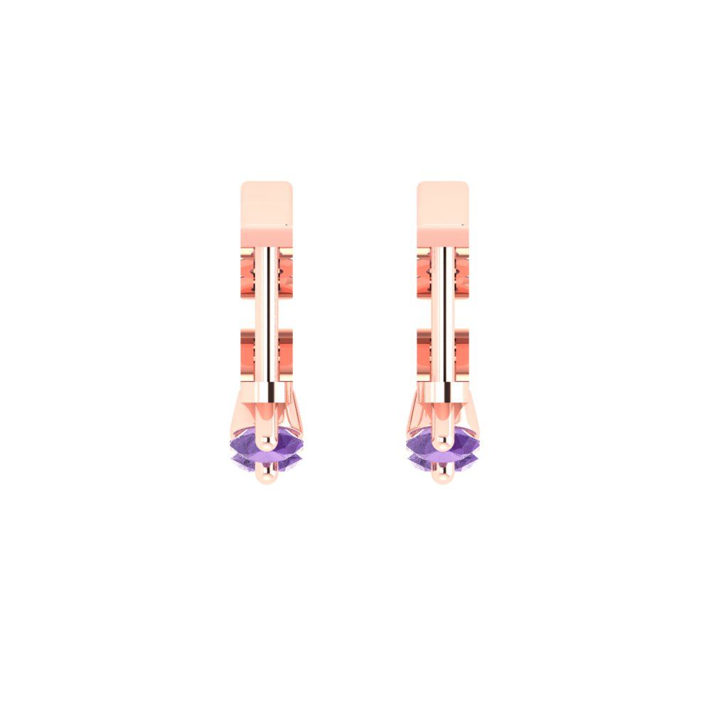 0.48cttw Alexandrite Gold-Plated 925 Silver Lever Back Hoop Earrings
