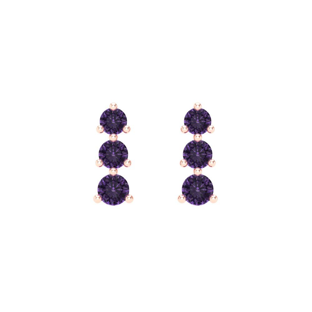 0.42cttw Alexandrite Gold-Plated 925 Silver Screw Back Stud Earrings