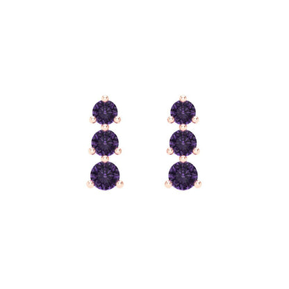 0.42cttw Alexandrite Gold-Plated 925 Silver Screw Back Stud Earrings