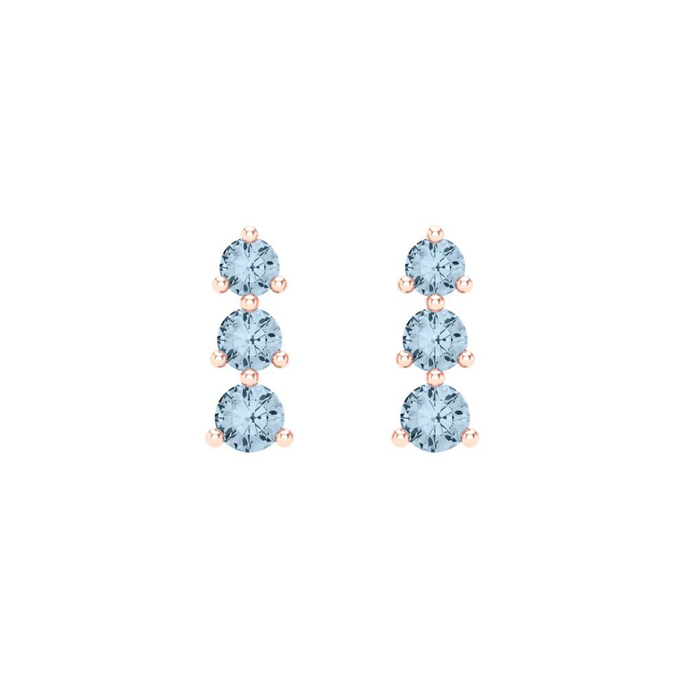 0.42cttw Aquamarine Gold-Plated 925 Silver Screw Back Stud Earrings