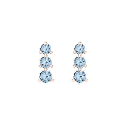 0.42cttw Aquamarine Gold-Plated 925 Silver Screw Back Stud Earrings