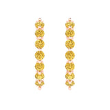 0.7 ct Brilliant Round Cut Hoop Yellow Simulated Diamond Stone Rose Gold Earrings Lever Back