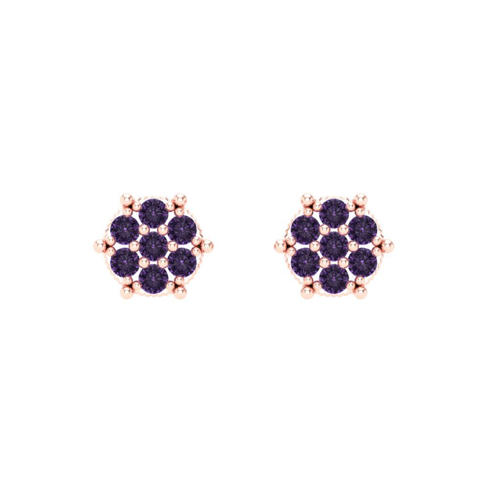 0.35cttw Alexandrite Gold-Plated 925 Silver Screw Back Stud Earrings