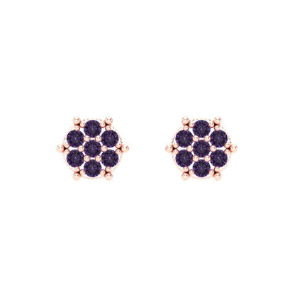 0.35cttw Alexandrite Gold-Plated 925 Silver Screw Back Stud Earrings