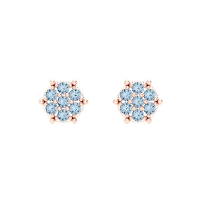 0.35cttw Aquamarine Gold-Plated 925 Silver Screw Back Stud Earrings