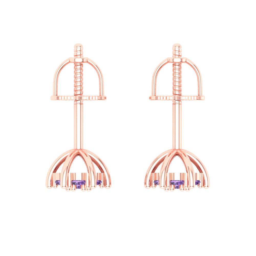 0.35cttw Alexandrite Gold-Plated 925 Silver Screw Back Stud Earrings
