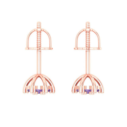 0.35cttw Alexandrite Gold-Plated 925 Silver Screw Back Stud Earrings