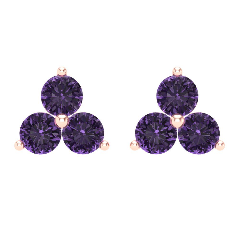 3cttw Alexandrite Gold-Plated 925 Silver Screw Back Stud Earrings