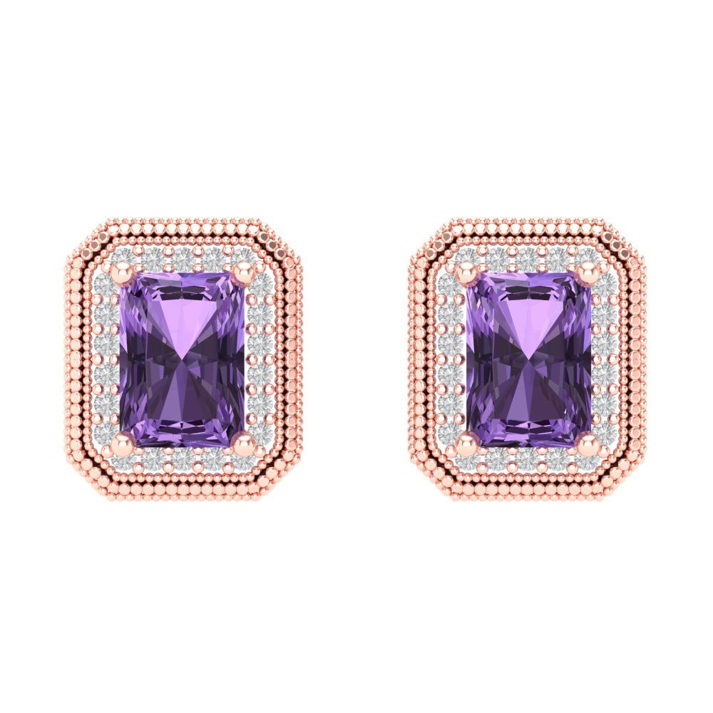 2.44cttw Alexandrite Gold-Plated 925 Silver Screw Back Stud Earrings