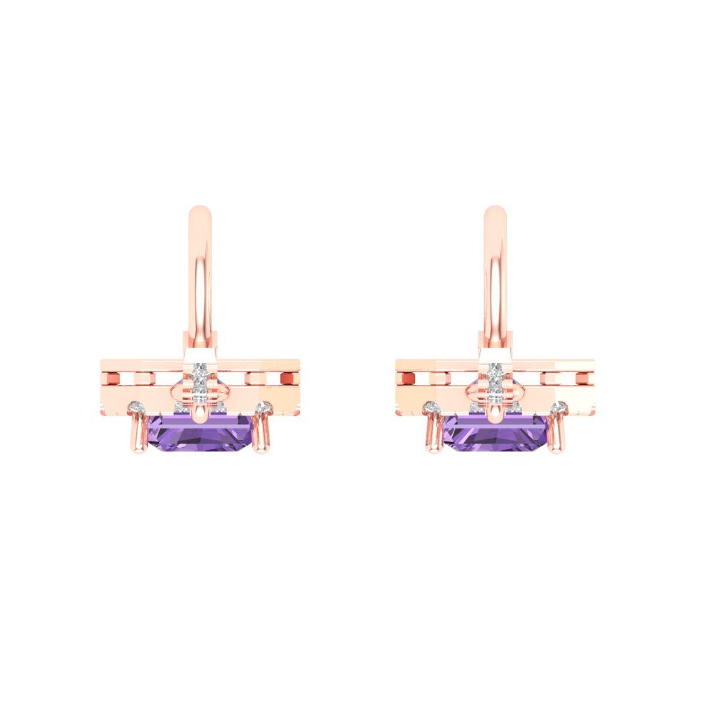 5.8072cttw Alexandrite Gold-Plated 925 Silver Lever Back Drop Dangle Earrings