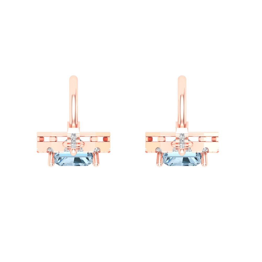 5.8072cttw Aquamarine Gold-Plated 925 Silver Lever Back Drop Dangle Earrings