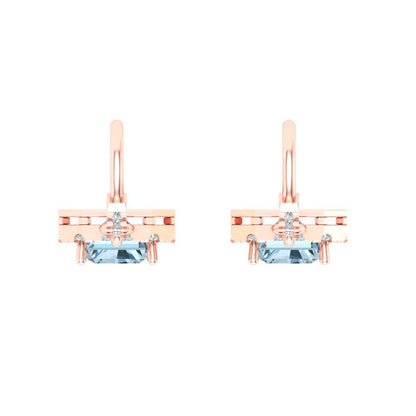 5.8072cttw Aquamarine Gold-Plated 925 Silver Lever Back Drop Dangle Earrings