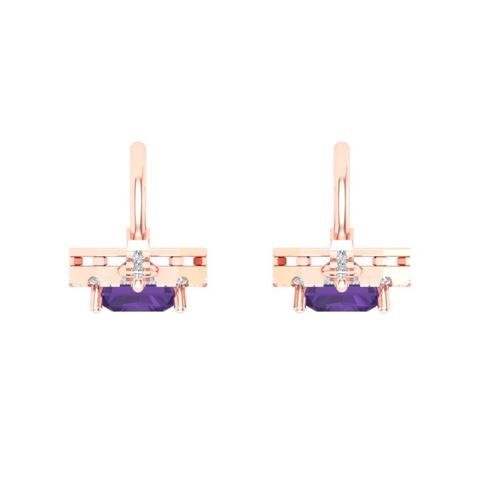 5.8072cttw Amethyst Gold-Plated 925 Silver Lever Back Drop Dangle Earrings