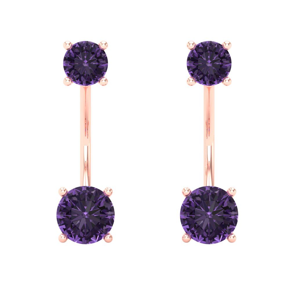 3cttw Alexandrite Gold-Plated 925 Silver Screw Back Stud Earrings