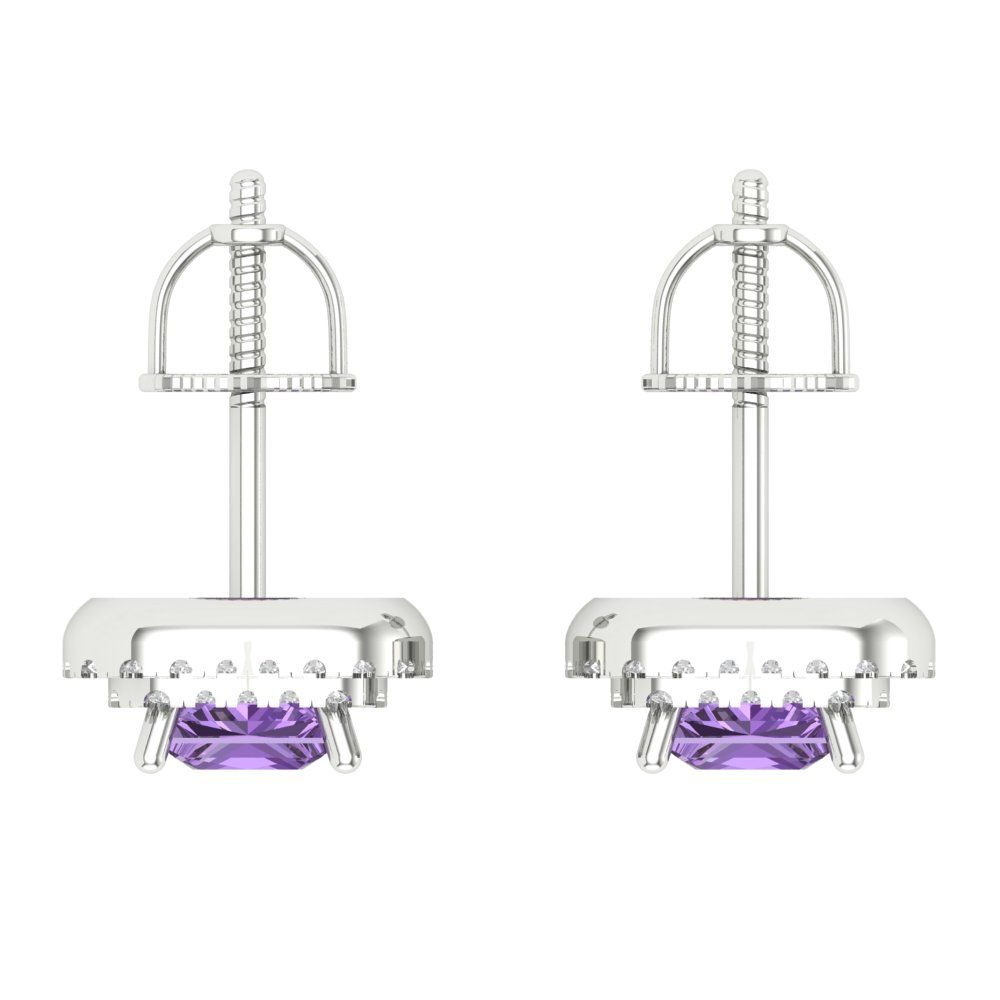 1.73cttw Alexandrite Gold-Plated 925 Silver Screw Back Stud Earrings