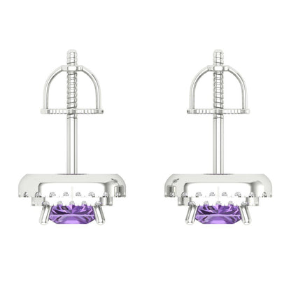 1.73cttw Alexandrite Gold-Plated 925 Silver Screw Back Stud Earrings