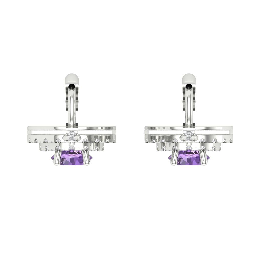 1.63cttw Alexandrite Gold-Plated 925 Silver Lever Back Drop Dangle Earrings