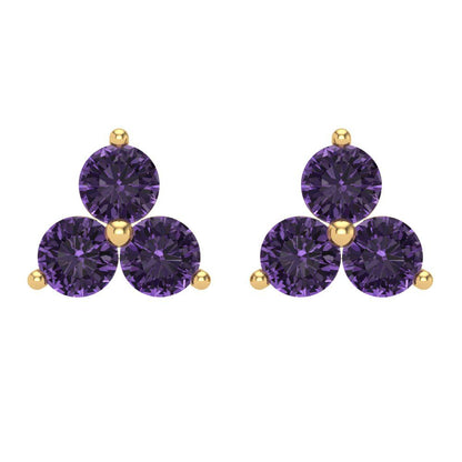 3cttw Alexandrite Gold-Plated 925 Silver Screw Back Stud Earrings