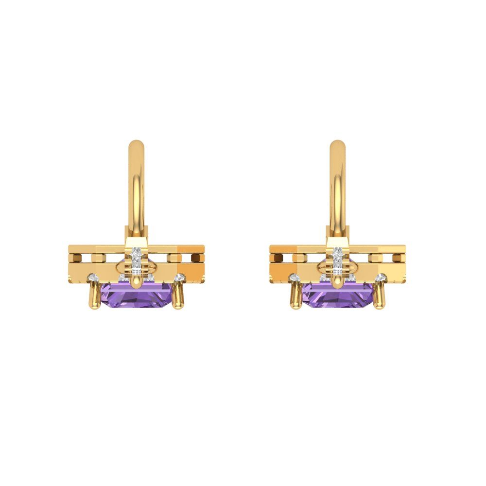 5.8072cttw Alexandrite Gold-Plated 925 Silver Lever Back Drop Dangle Earrings