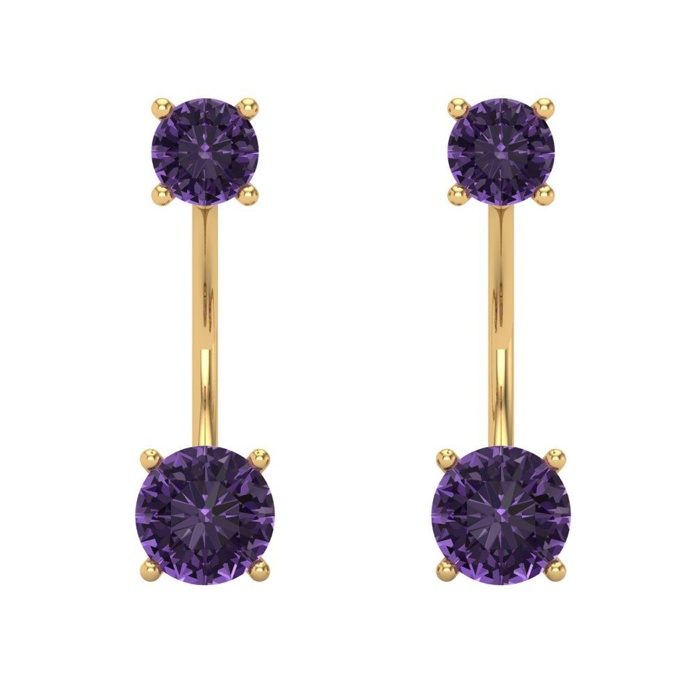 3cttw Alexandrite Gold-Plated 925 Silver Screw Back Stud Earrings