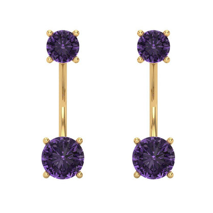 3cttw Alexandrite Gold-Plated 925 Silver Screw Back Stud Earrings