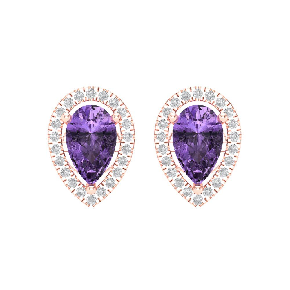 2.72cttw Alexandrite Gold-Plated 925 Silver Screw Back Stud Earrings
