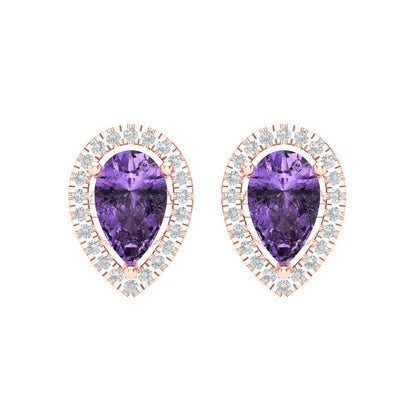 2.72cttw Alexandrite Gold-Plated 925 Silver Screw Back Stud Earrings