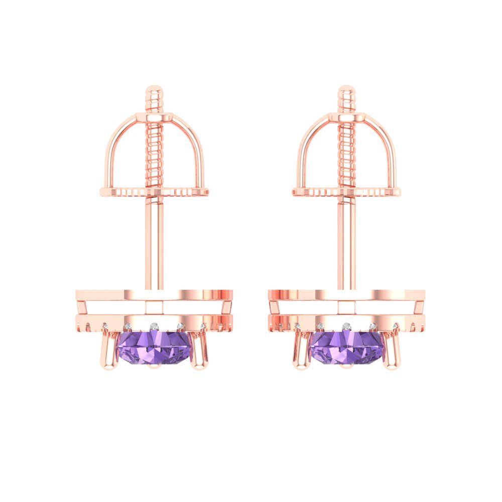 2.72cttw Alexandrite Gold-Plated 925 Silver Screw Back Stud Earrings
