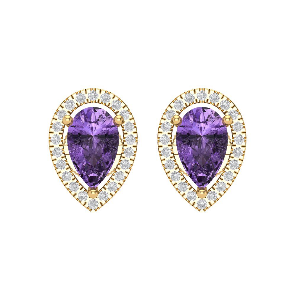 2.72cttw Alexandrite Gold-Plated 925 Silver Screw Back Stud Earrings