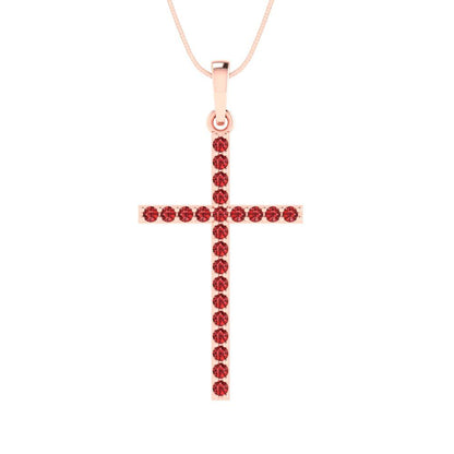 0.575cttw Round Cut Garnet Gold-Plated 925 Silver Pendant and 16" Box-Chain Necklace