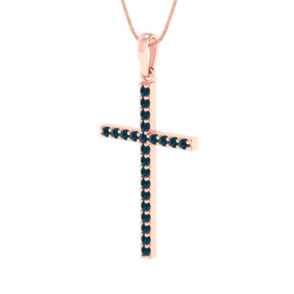 0.575 tcw Necklace Pendant - 14K White Gold Round Cut Charm London - Adjustable Length - 15in Box Chain to 18in