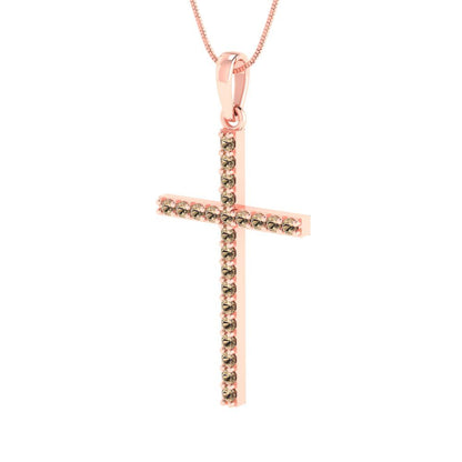 0.575 tcw Necklace Pendant - 14K White Gold Round Cut Charm Yellow Moissanite - Adjustable Length - 15in Box Chain to 18in