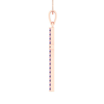 0.575cttw Round Cut Alexandrite Gold-Plated 925 Silver Pendant and 16" Box-Chain Necklace