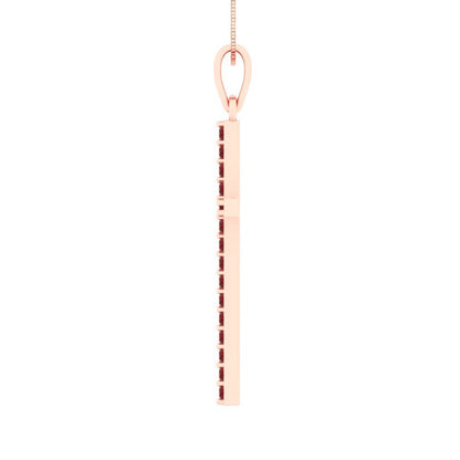 0.575cttw Round Cut Garnet Gold-Plated 925 Silver Pendant and 16" Box-Chain Necklace