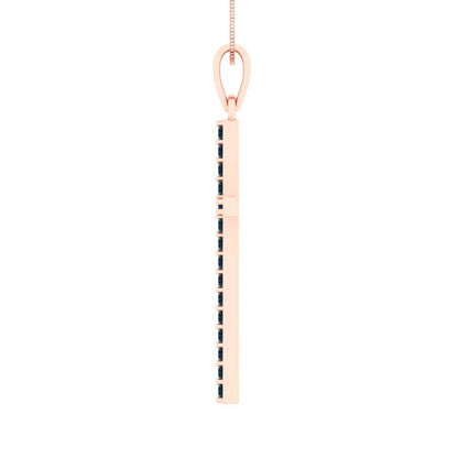 0.575 tcw Necklace Pendant - 14K White Gold Round Cut Charm London - Adjustable Length - 15in Box Chain to 18in