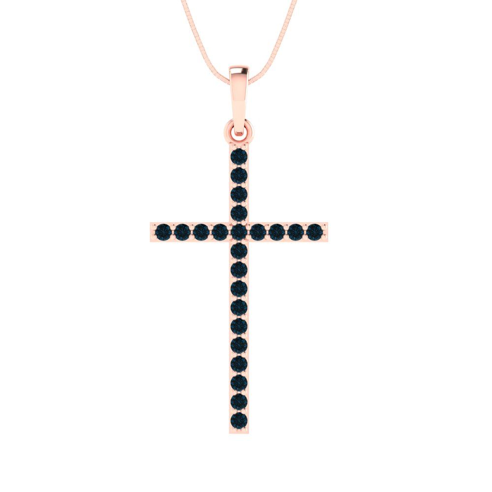 0.575 tcw Necklace Pendant - 14K White Gold Round Cut Charm London - Adjustable Length - 15in Box Chain to 18in