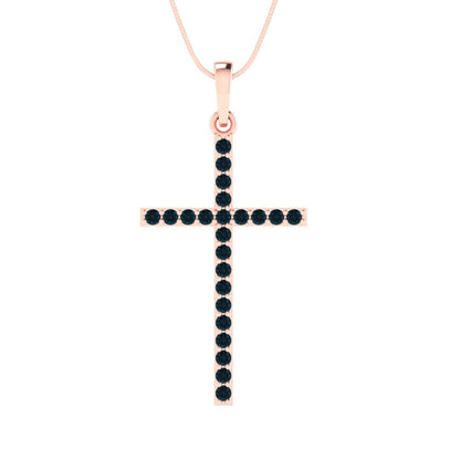 0.575 tcw Necklace Pendant - 14K White Gold Round Cut Charm London - Adjustable Length - 15in Box Chain to 18in