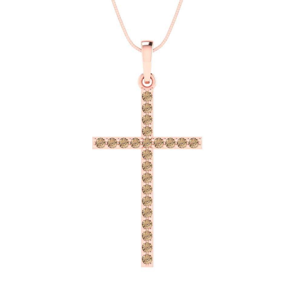 0.575 tcw Necklace Pendant - 14K White Gold Round Cut Charm Yellow Moissanite - Adjustable Length - 15in Box Chain to 18in