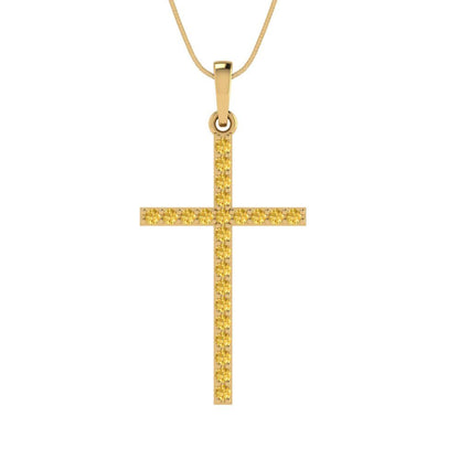 0.575cttw Round Cut Citrine Gold-Plated 925 Silver Pendant and 16" Box-Chain Necklace