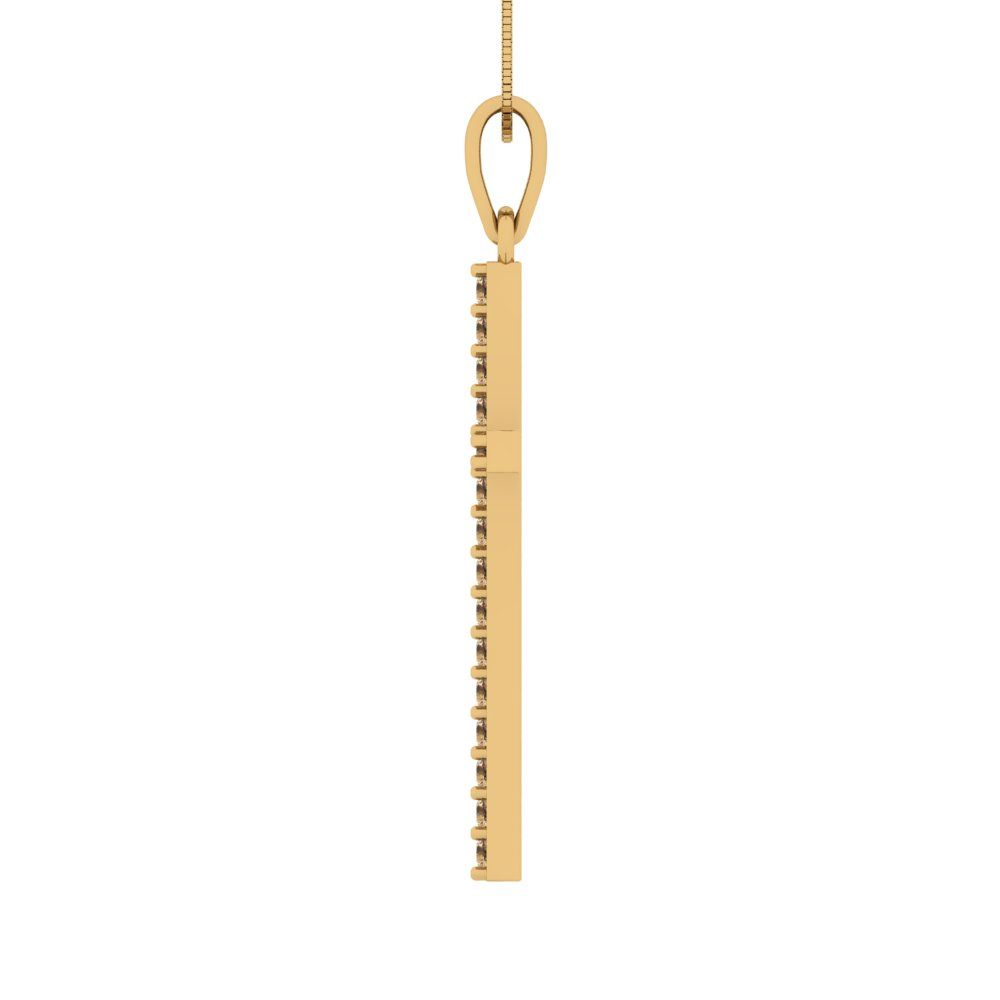 0.575cttw Round Cut Champagne Gold-Plated 925 Silver Pendant and 16" Box-Chain Necklace