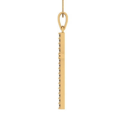 0.575cttw Round Cut Champagne Gold-Plated 925 Silver Pendant and 16" Box-Chain Necklace