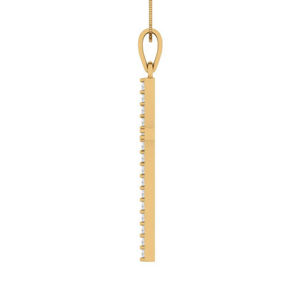 0.575cttw Round Cut Clear Gold-Plated 925 Silver Pendant and 16" Box-Chain Necklace