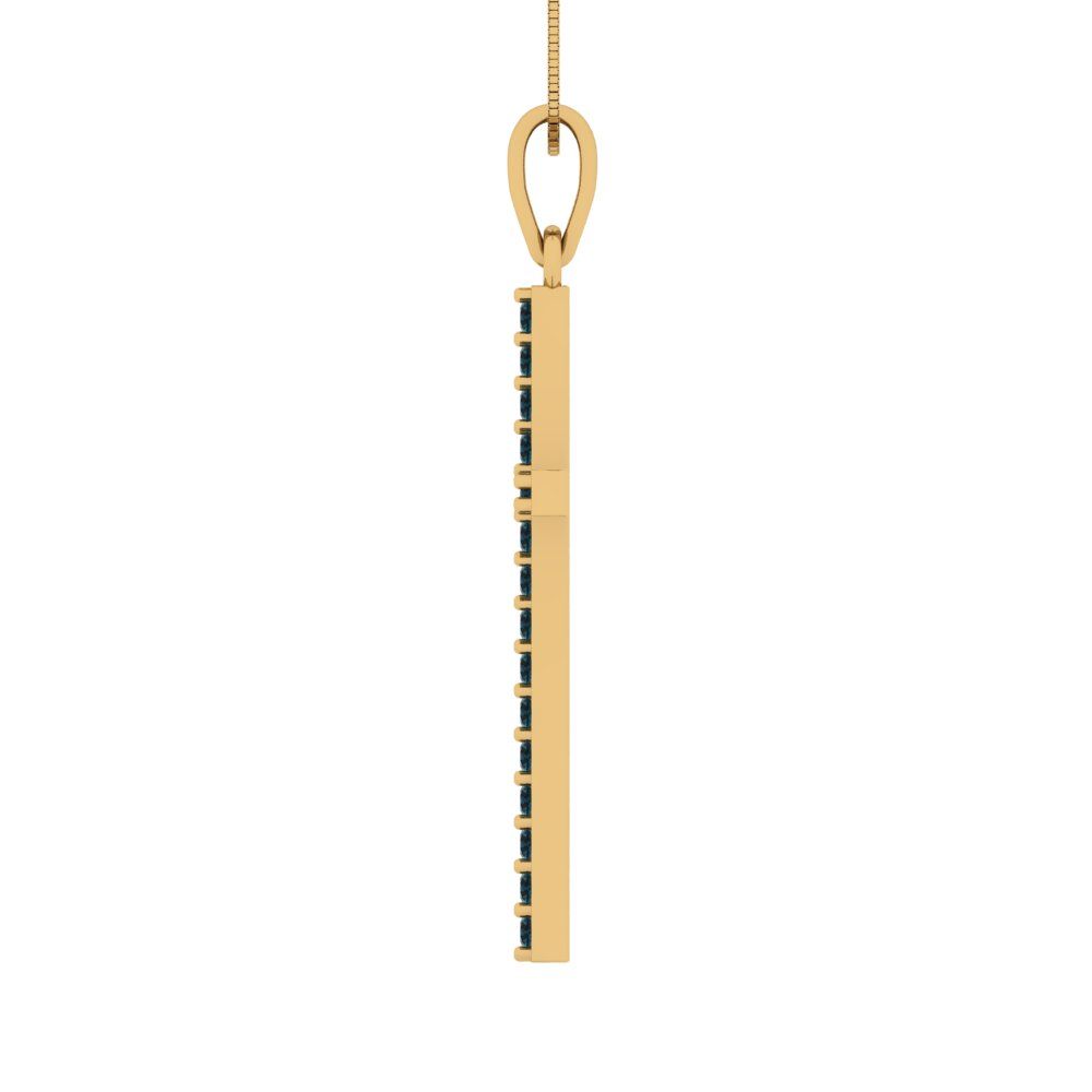 0.575 tcw Necklace Pendant - 14K White Gold Round Cut Charm London - Adjustable Length - 15in Box Chain to 18in