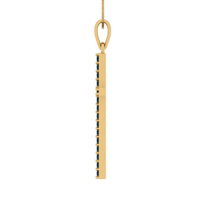 0.575 tcw Necklace Pendant - 14K White Gold Round Cut Charm London - Adjustable Length - 15in Box Chain to 18in