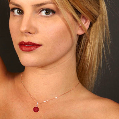 2 tcw Necklace Pendant - 14K White Gold Round Cut Solitaire  Pink Tourmaline - Adjustable Length - 15in Box Chain to 18in