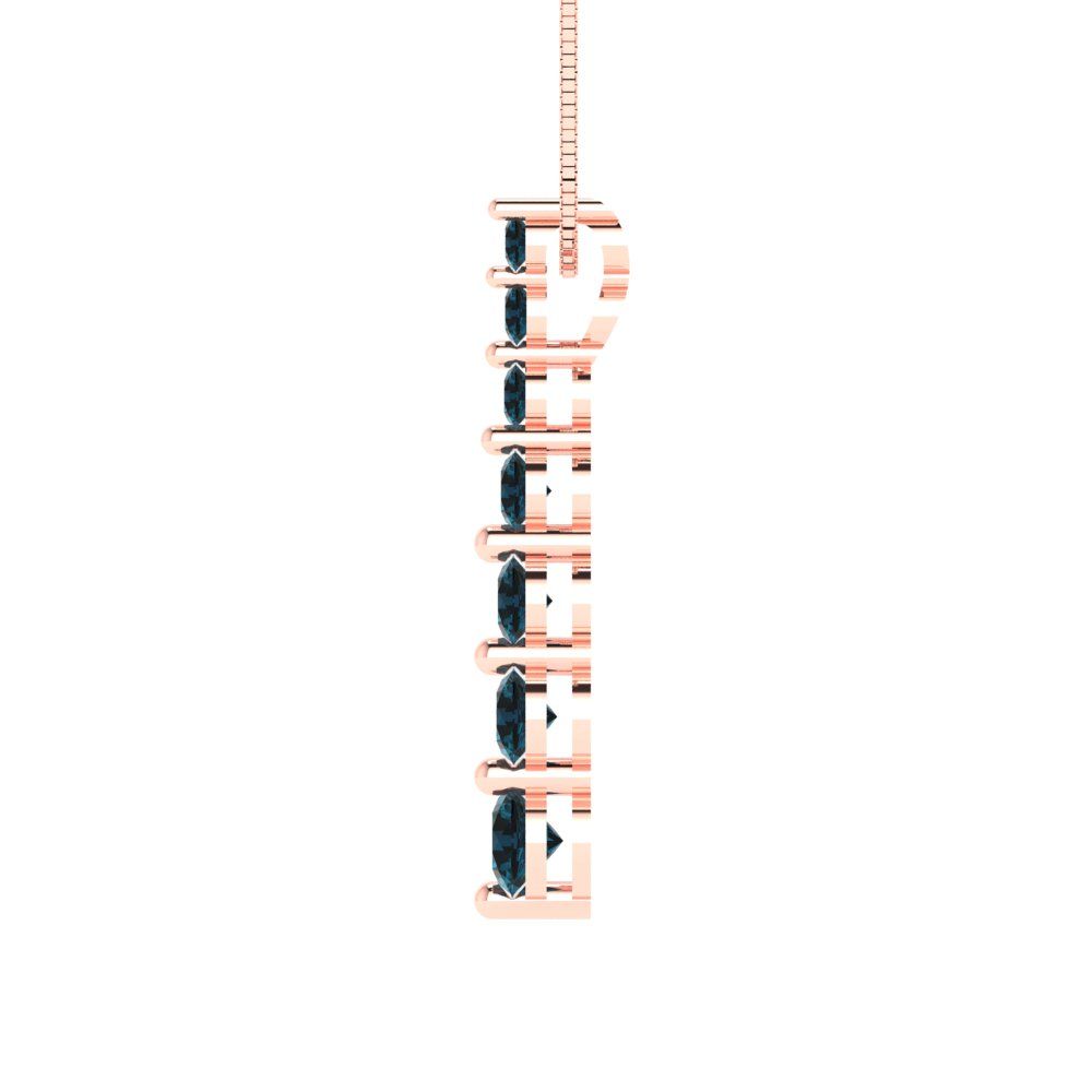 0.475 tcw Necklace Pendant - 14K White Gold Round Cut Charm London - Adjustable Length - 15in Box Chain to 18in