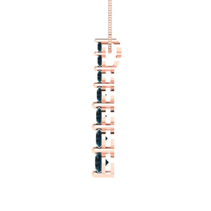 0.475 tcw Necklace Pendant - 14K White Gold Round Cut Charm London - Adjustable Length - 15in Box Chain to 18in